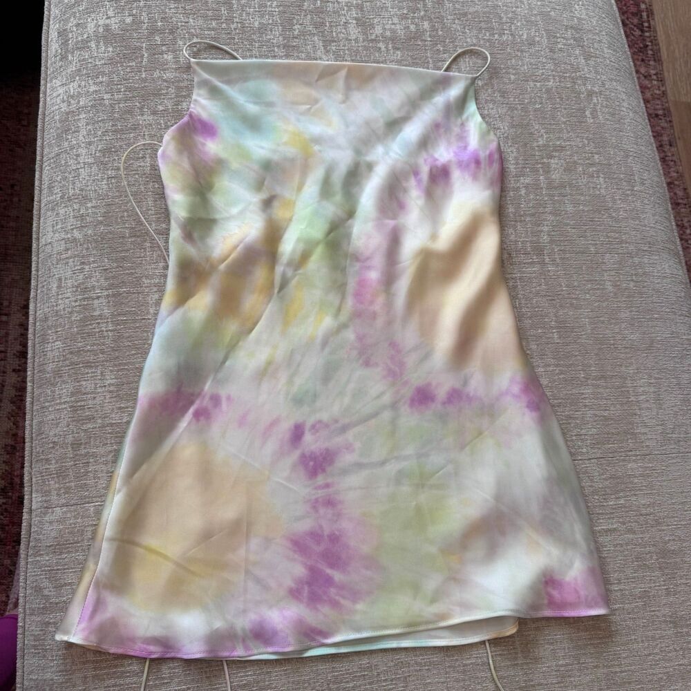 Zara Women's Satin Effects Tie Dye Mini Dress Sz S